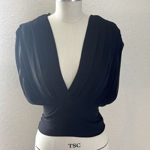 Black Deep V-Neck blouse